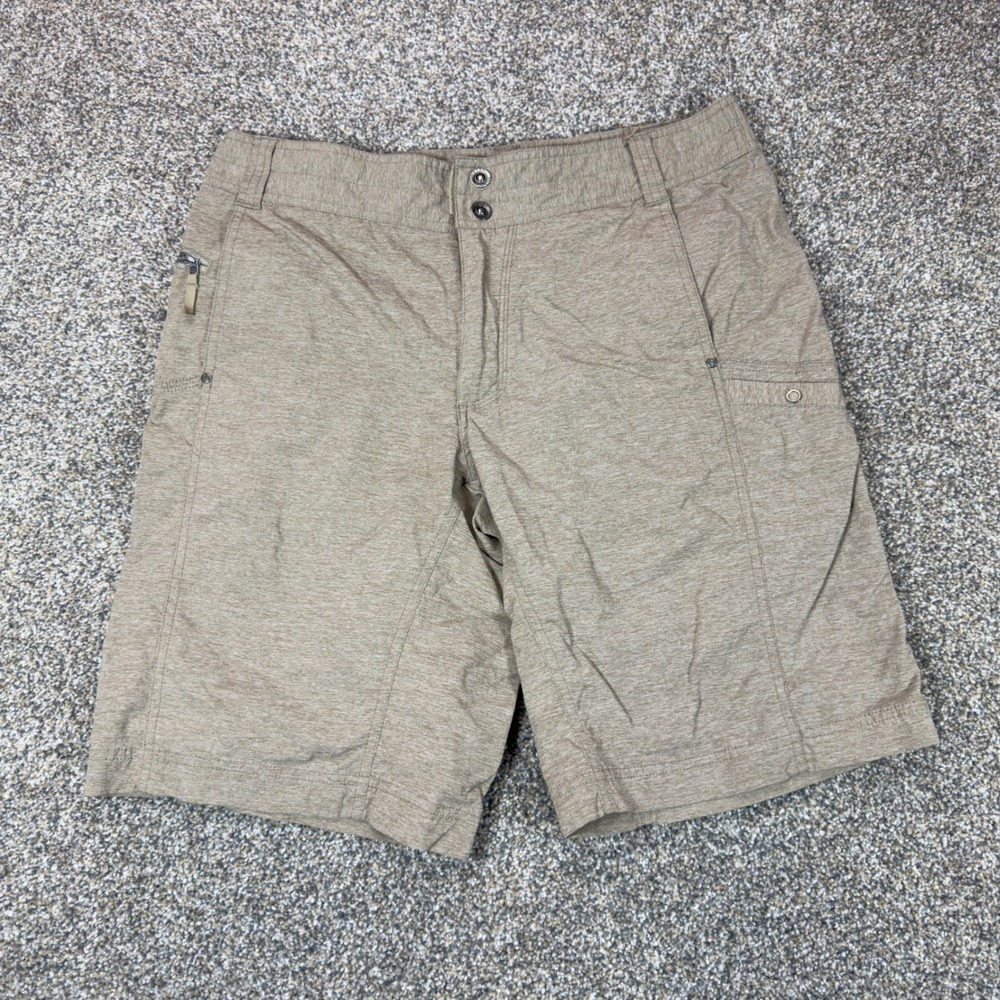 Royal Robbins Mens 34 Tan Performance Hiking Shorts Heathered Nylon Spandex